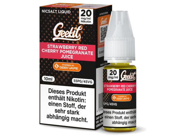 GEEKVAPE - Geekit - Nikotinsalz Liquid 20 mg/ml - Strawberry Red Cherry Pomegranate Juice