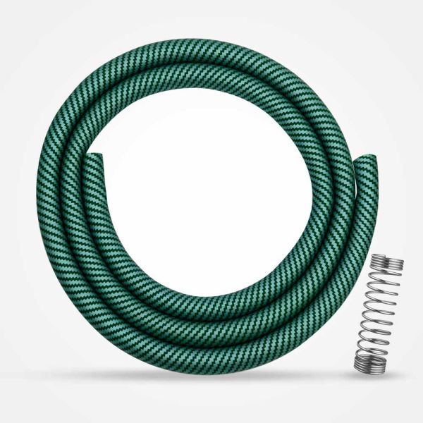 Little Dragon Shisha Silikonschlauch inkl. Knickschutzfeder Carbon - Grün