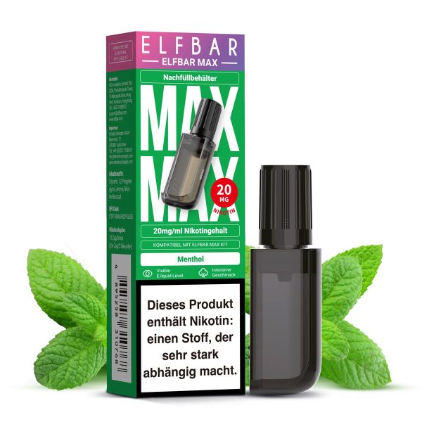 Elfbar Max Refill Container 20mg - Menthol