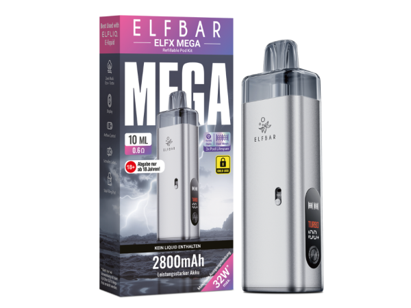 Elfbar ELFX Mega Pod Kit 2800 mAh – Silver