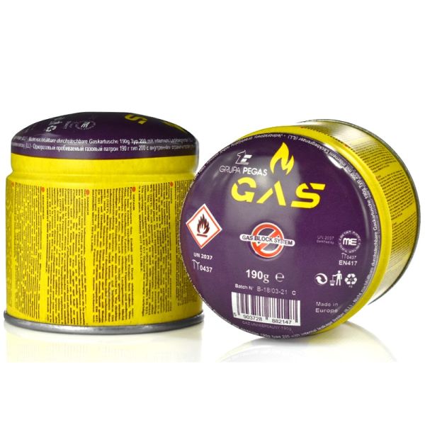 Pegas 1X Gaskartuschen für Campingkocher Gas 190g Butangas Kartusche Stechkartusche für Gaskocher Ga