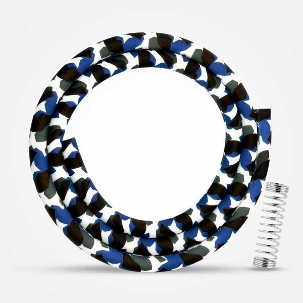 Shisha Silikonschlauch inkl. Knickschutzfeder Camouflage - Blau
