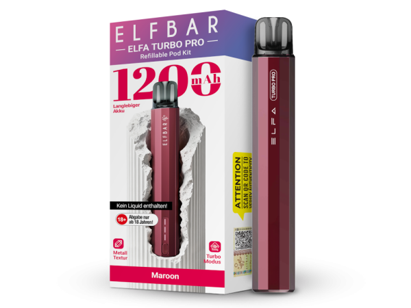 Elfbar Elfa Turbo Pro – 1200mAh Pod System - Maroon