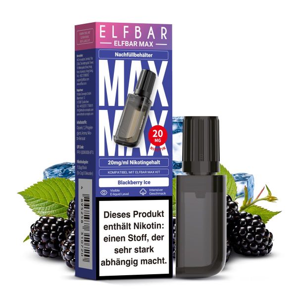 Elfbar Max Refill Container 20mg - Blackberry Ice