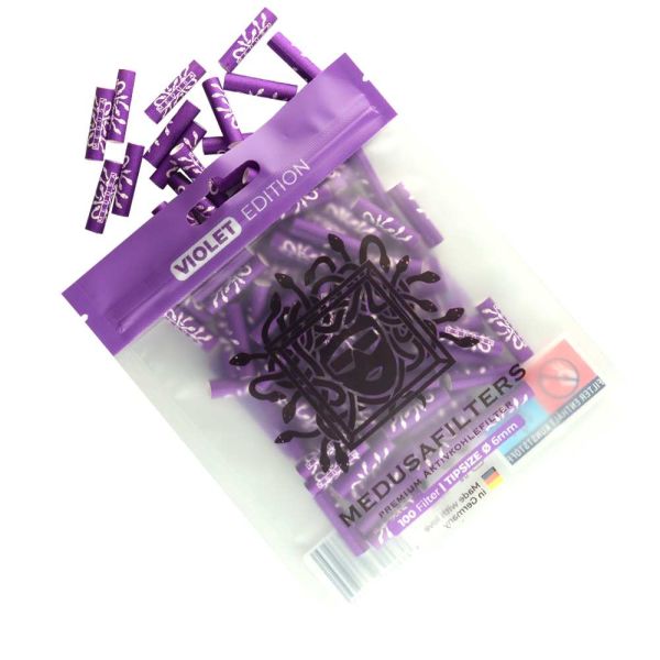 Medusafilters Aktivkohlefilter Violet 6 mm - 100 Stück