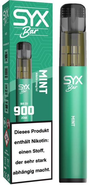 SYX Bar 900 Züge - 20 mg - Mint