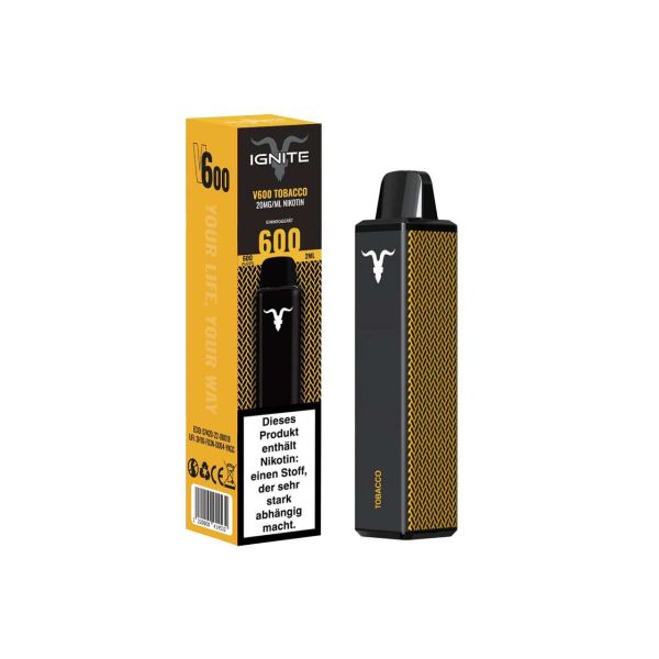 Ignite Vape V600 - Tobacco - 20mg