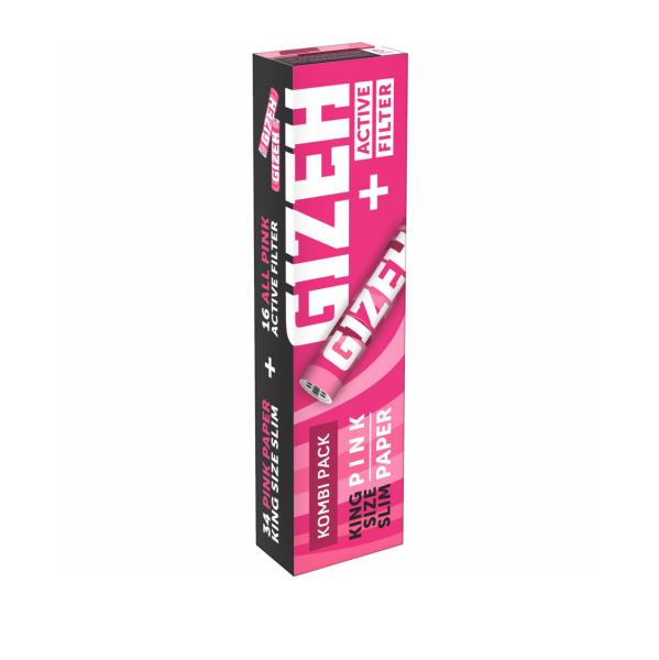 Gizeh Papier Pink King Size Slim + Active Filter