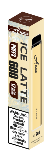 Anoca 600 E-Shisha Einweg Ice Latte 17 mg