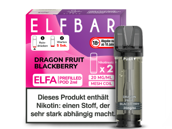 Elfbar Elfa Pod - 20mg - Dragon Fruit Blackberry