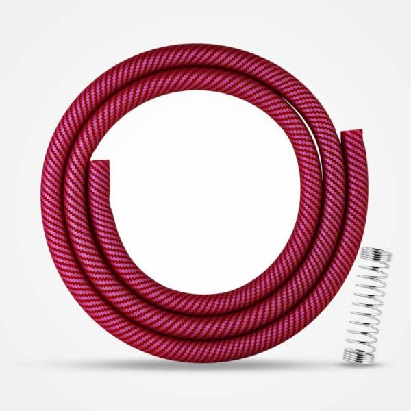 Little Dragon Shisha Silikonschlauch inkl. Knickschutzfeder Carbon - Rot