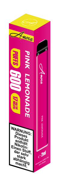 Anoca 600 E-Shisha Einweg Pink Lemonade 17 mg