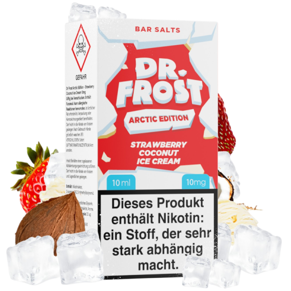 Dr. Frost Arctic Edition - Nikotinsalz Liquid 10ml - 10mg - Strawberry Coconut Ice Cream