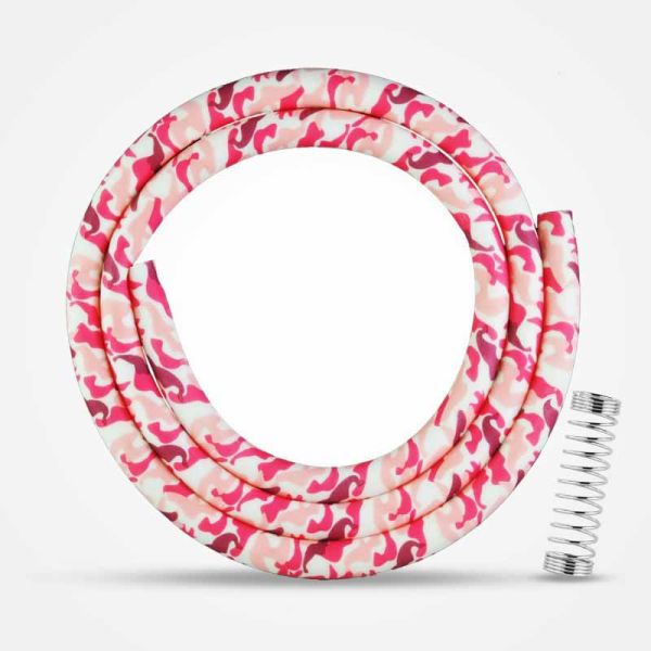 Shisha Silikonschlauch inkl. Knickschutzfeder Camouflage - Pink