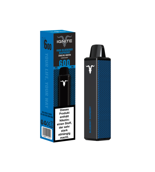 Ignite Vape V600 - Blueberry Raspberry - 20mg