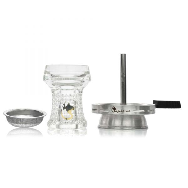 Dschinni Glaskopf Nero Air Grip Set (Handmade High Borosilikatglas 3.3) Laborglas