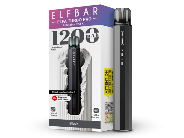 Elfbar Elfa Turbo Pro – 1200mAh Pod System - Black