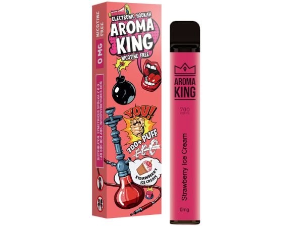 Aroma King Strawberry Ice Cream Einweg E-Shisha ohne Nikotin ca. 700 Züge