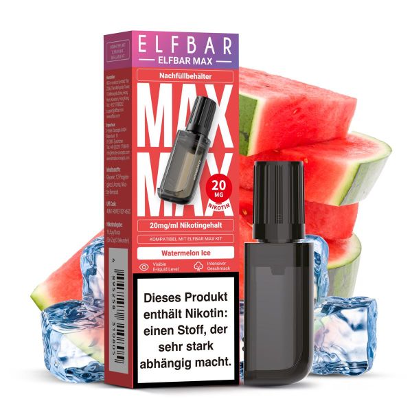 Elfbar Max Refill Container 20mg – Watermelon Ice