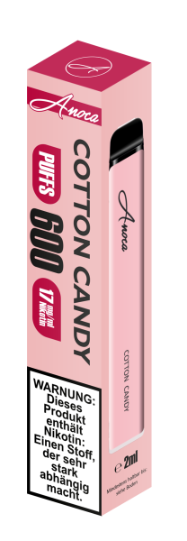 Anoca 600 E-Shisha Einweg Cotton Candy 17 mg
