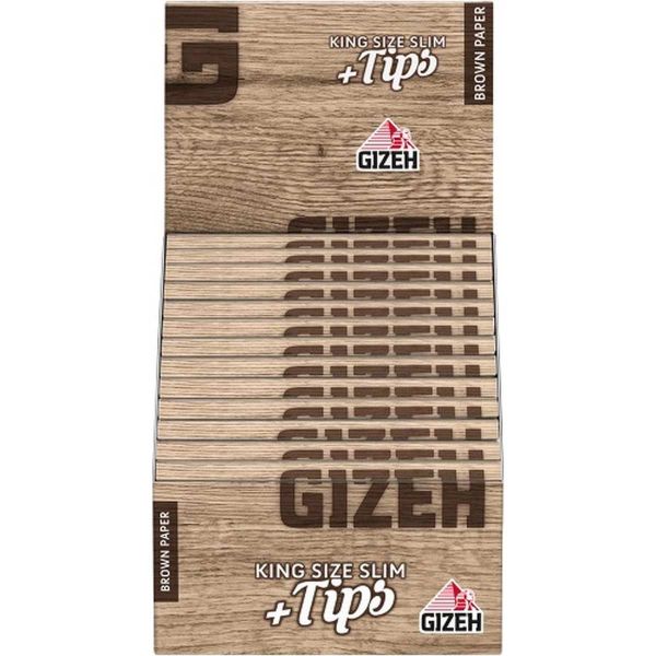Gizeh Papier Brown King Size Slim + Tips 34 Blatt