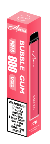 Anoca 600 E-Shisha Einweg Bubble Gum 17 mg
