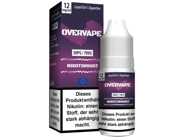 Overvape - 10 ml Nikotin Shot 30PG / 70VG - 12 mg/ml