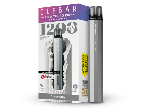 Elfbar Elfa Turbo Pro – 1200mAh Pod System - Space Grey