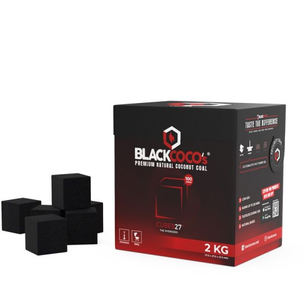 Black Coco's Cubes27+ Premium Kokosnuss Naturkohle 2kg Box