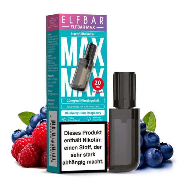 Elfbar Max Refill Container 20mg - Blueberry Sour Raspberry