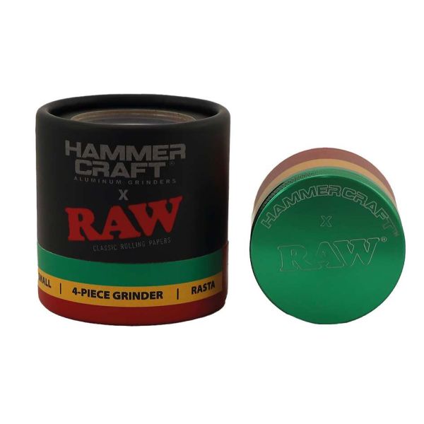 Hammercraft x RAW Grinder Rasta Aluminium Small 4-teilig