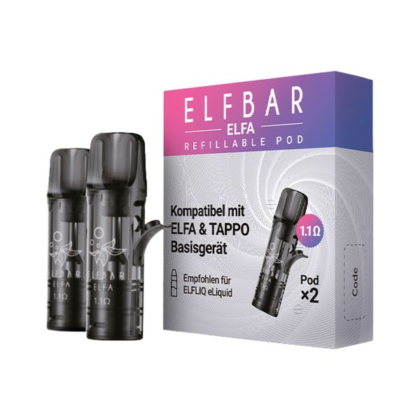 Elfbar - ELFA - Refillable Pods (2 Stück) nachfüllbare Pods 1,1 Ohm
