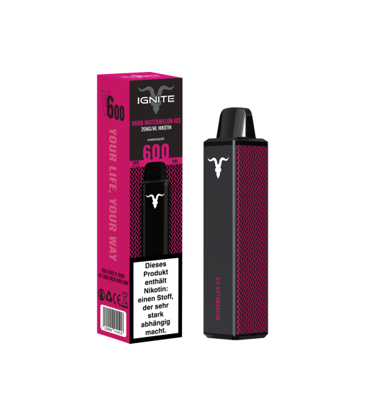 Ignite Vape V600 - Watermelon Ice - 20mg