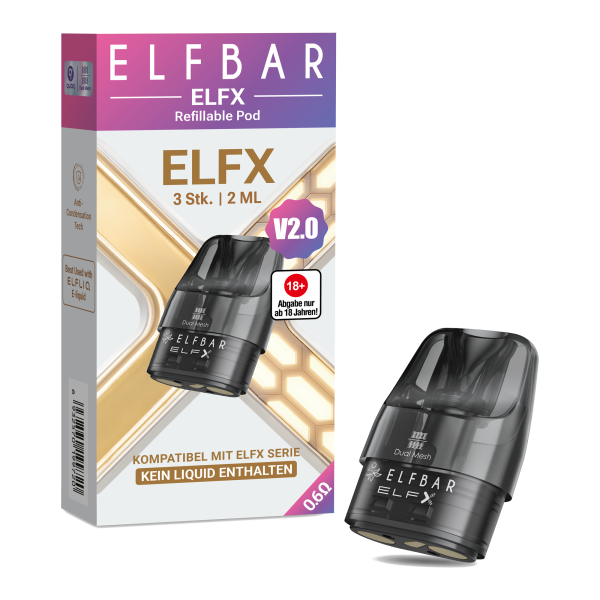 Elfbar Elfx Pod V2.0 (3 Stück pro Packung) - 0,6 Ohm