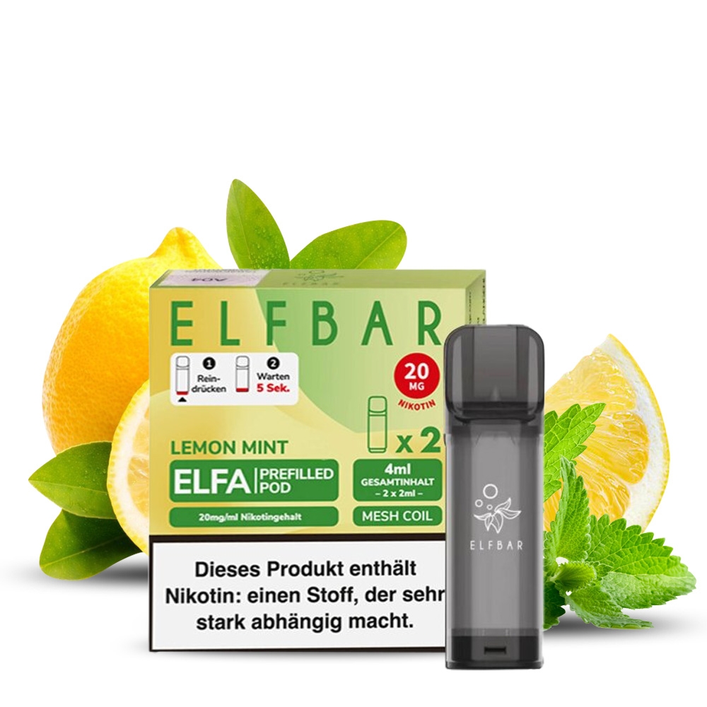 elfbar elfa master akku Hol dir die Elfbar Elfa Lemon Mint Pods zum nachladen!