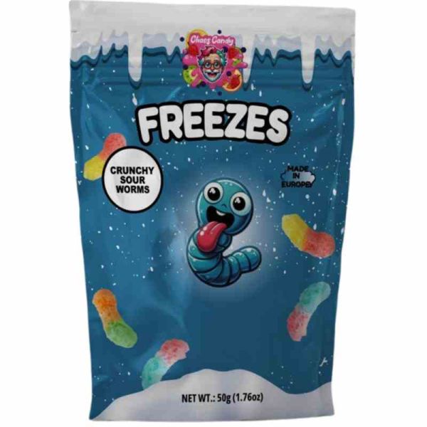 Chaos Candy Freeze - Crunchy Sour Worms - 50 g