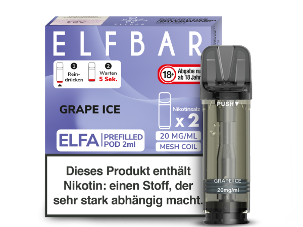 Elfbar Elfa Pod - 20mg - Grape Ice