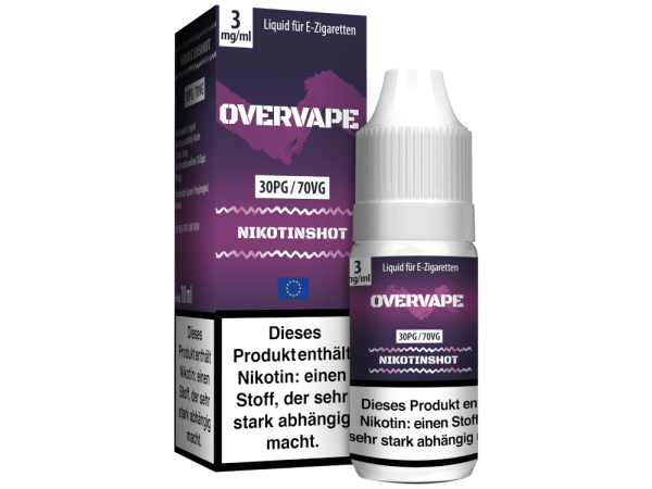 Overvape - 10 ml Nikotin Shot 30PG / 70VG - 3 mg/ml