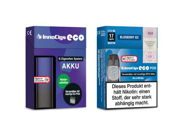 InnoCigs Eco Set Akku + Eco Pods - Blueberry Ice