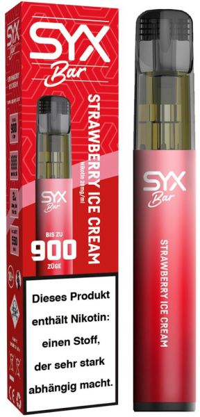 SYX Bar 900 Züge - 20 mg - Strawberry Ice Cream